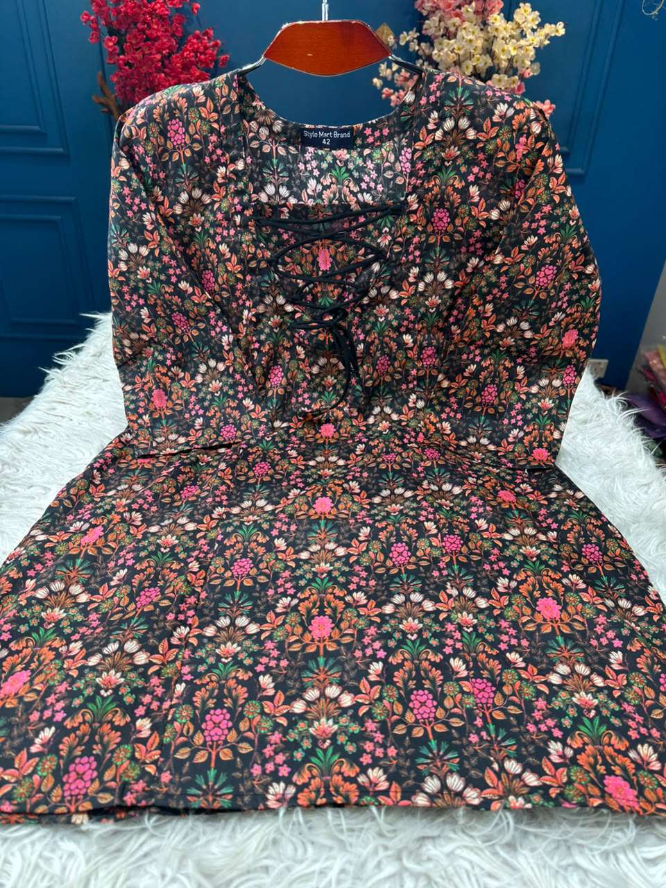 Short Pinterest Edition Black Cotton Kurti
