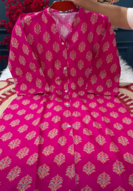 Long Stunning Magenta Two Piece Set - 850