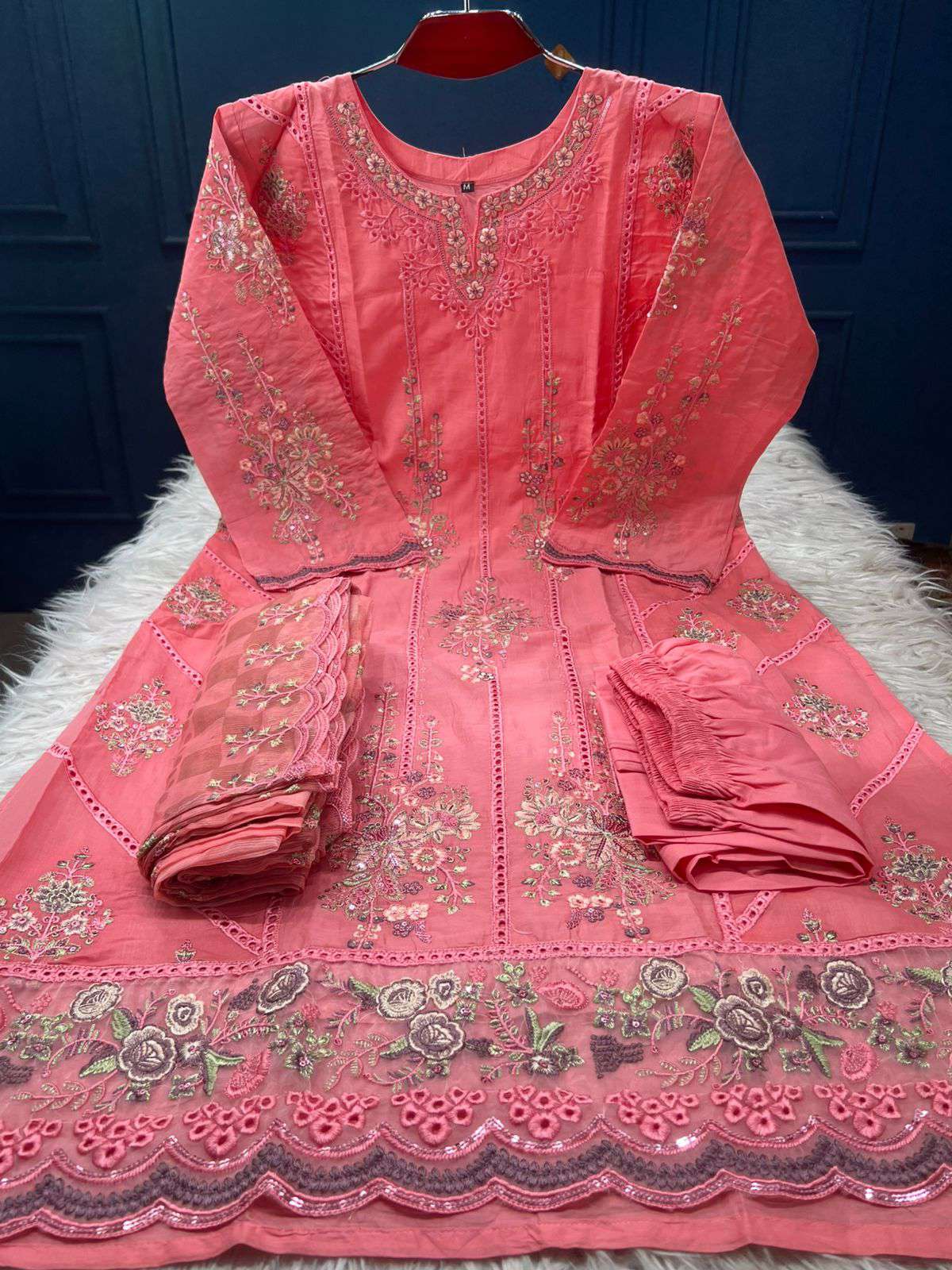 Fashionable Light Peach Salwar Kamiz - 2300
