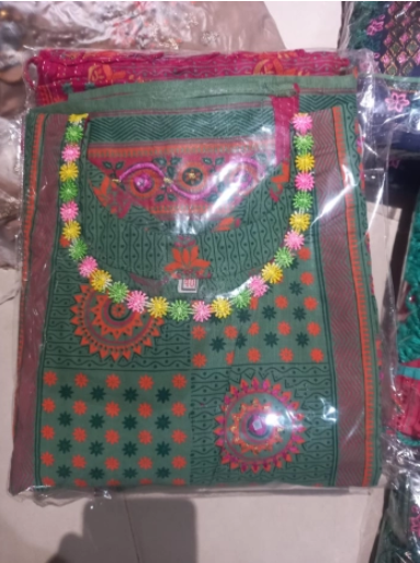 Premium Quality Stitched slap Cotton Collection - 1150 green mejenta