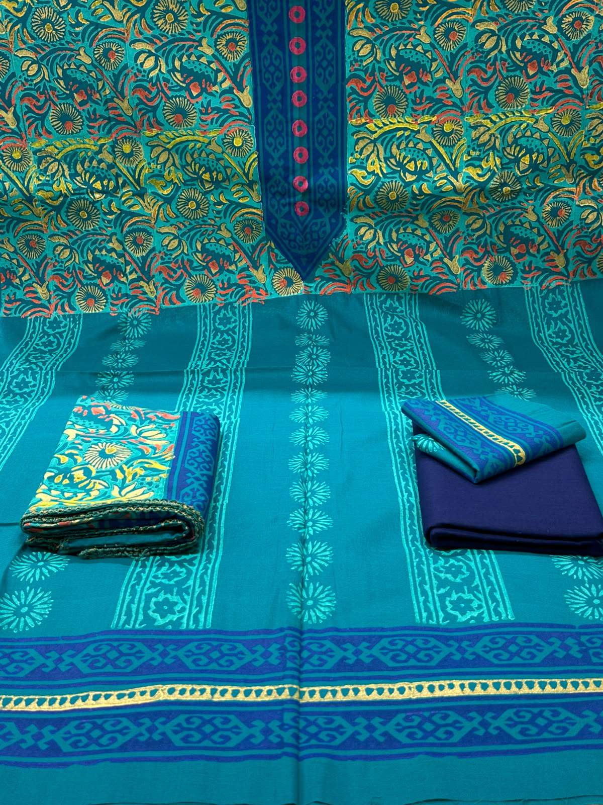 Block Printed Unstitched Bexi Boyel - 1100