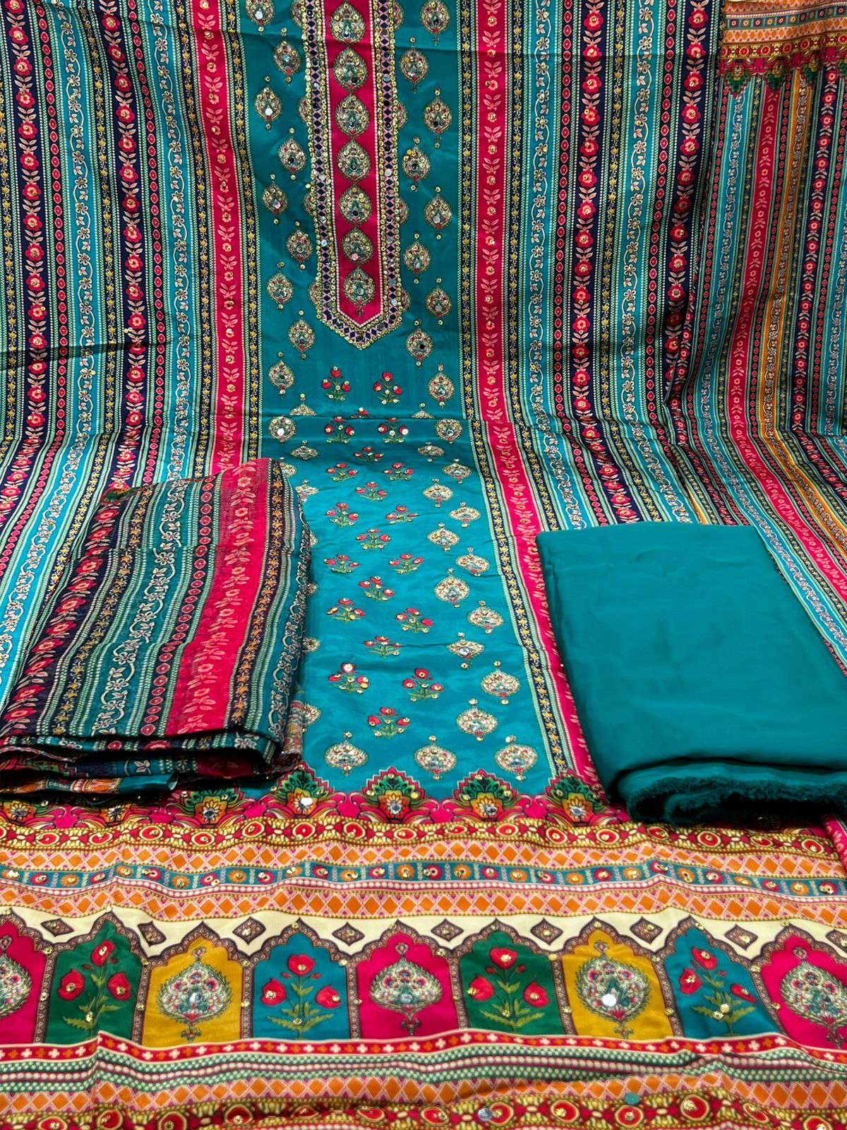 Lahori Silk Orange Party Ware - 1200 .26
