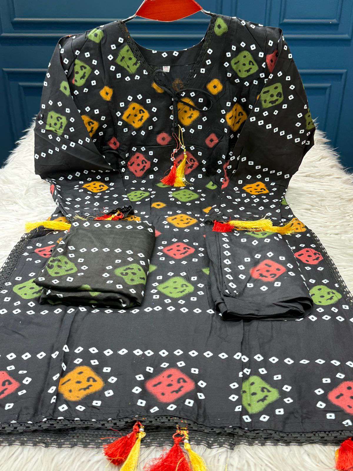 China Lilen Black Stitched Dress