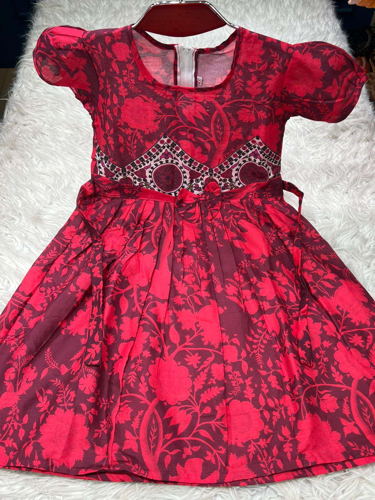 Princess Baby Girl Maroon Shadow Frock