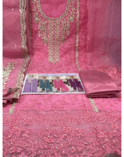 New Arraivals Pakistani Cetalogue Pure Organza Unstitched Collection - 1850 Misty