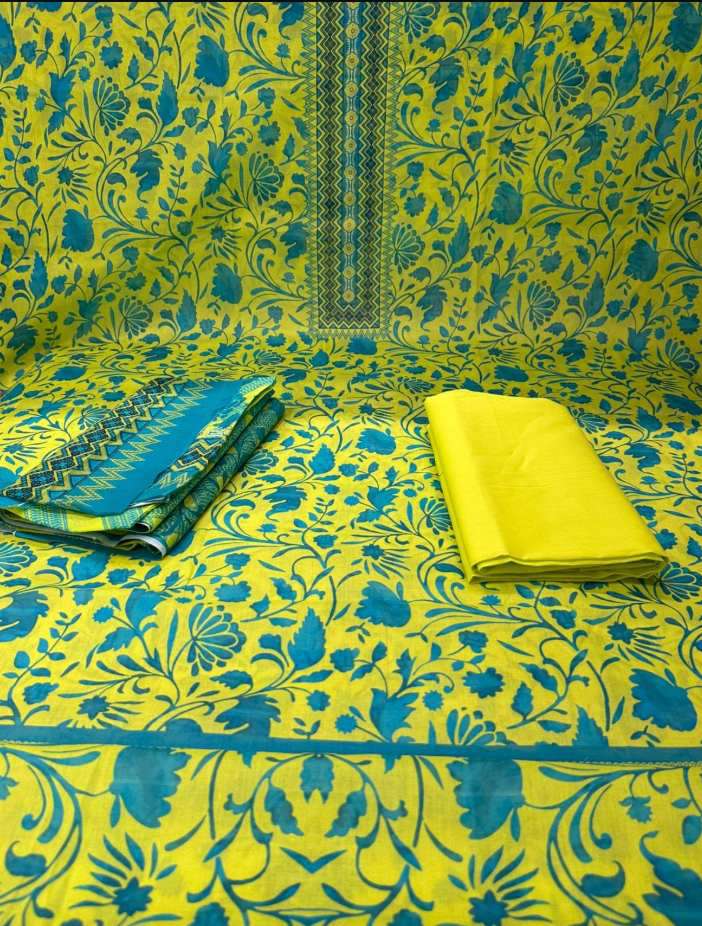 Premium Quality Luxury Lawn Unstitched EID Collection - 950 Lemon