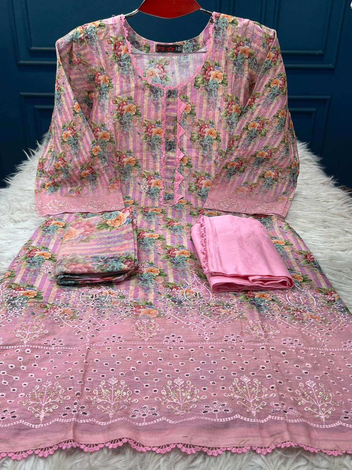 Classic Print Pink Salwar Kameez - 999