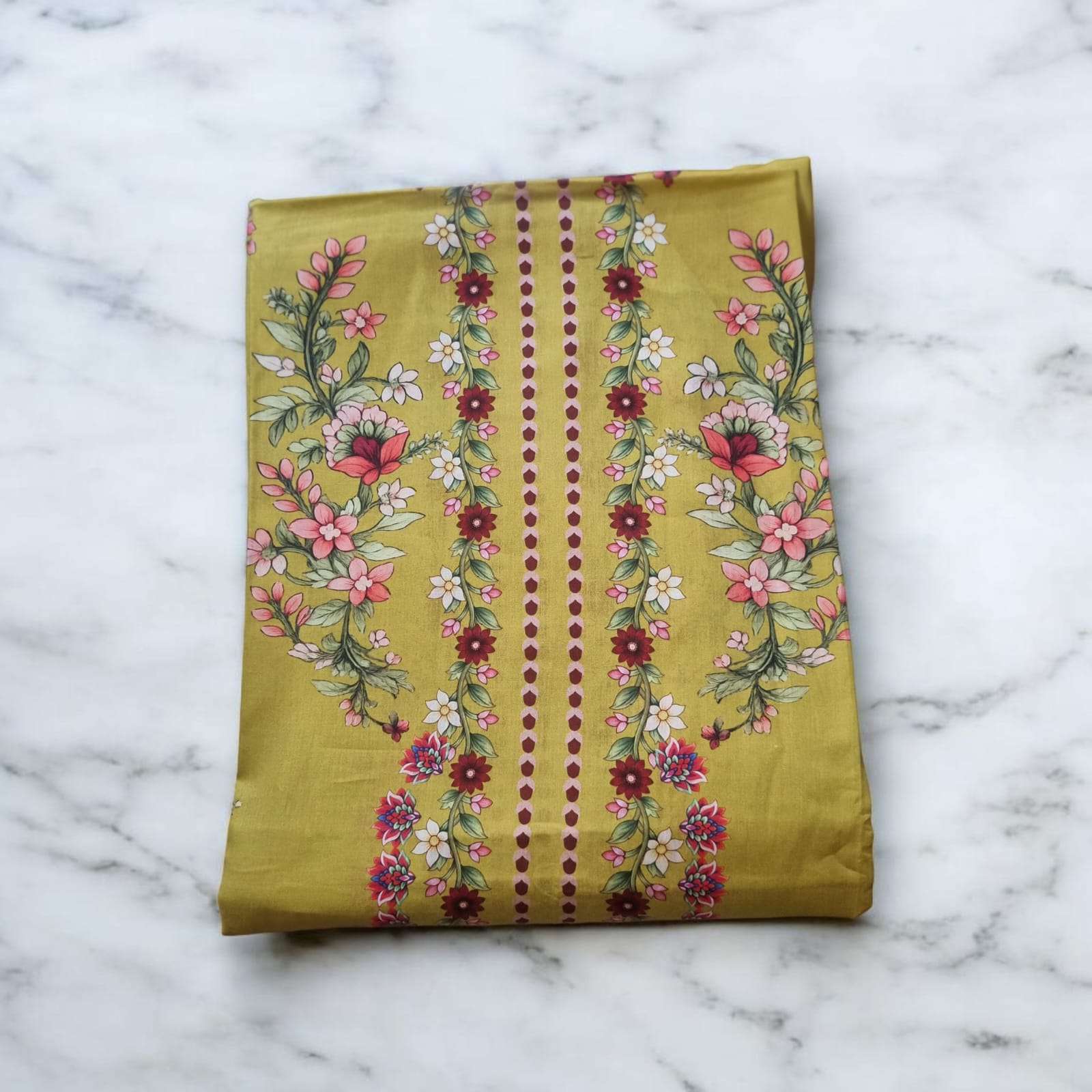 New Premium Quality Luxury Lawn Printed Unstitched EID Collection - 1100 Mustard