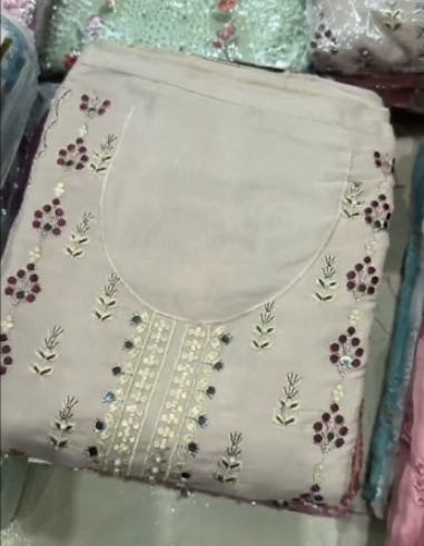 Premium Quality Original Boutiques Unstitched Party Collection- 1900 Cream