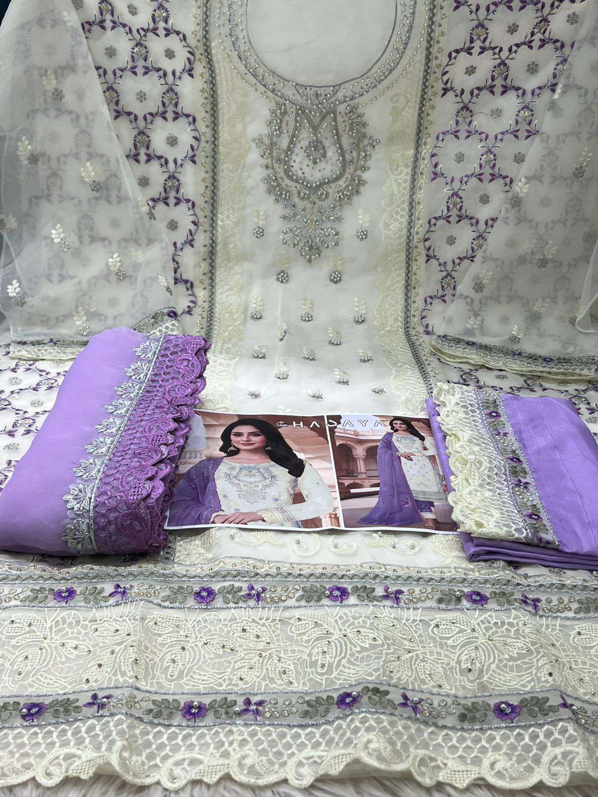 Dreamy Organza White Lavander Flare