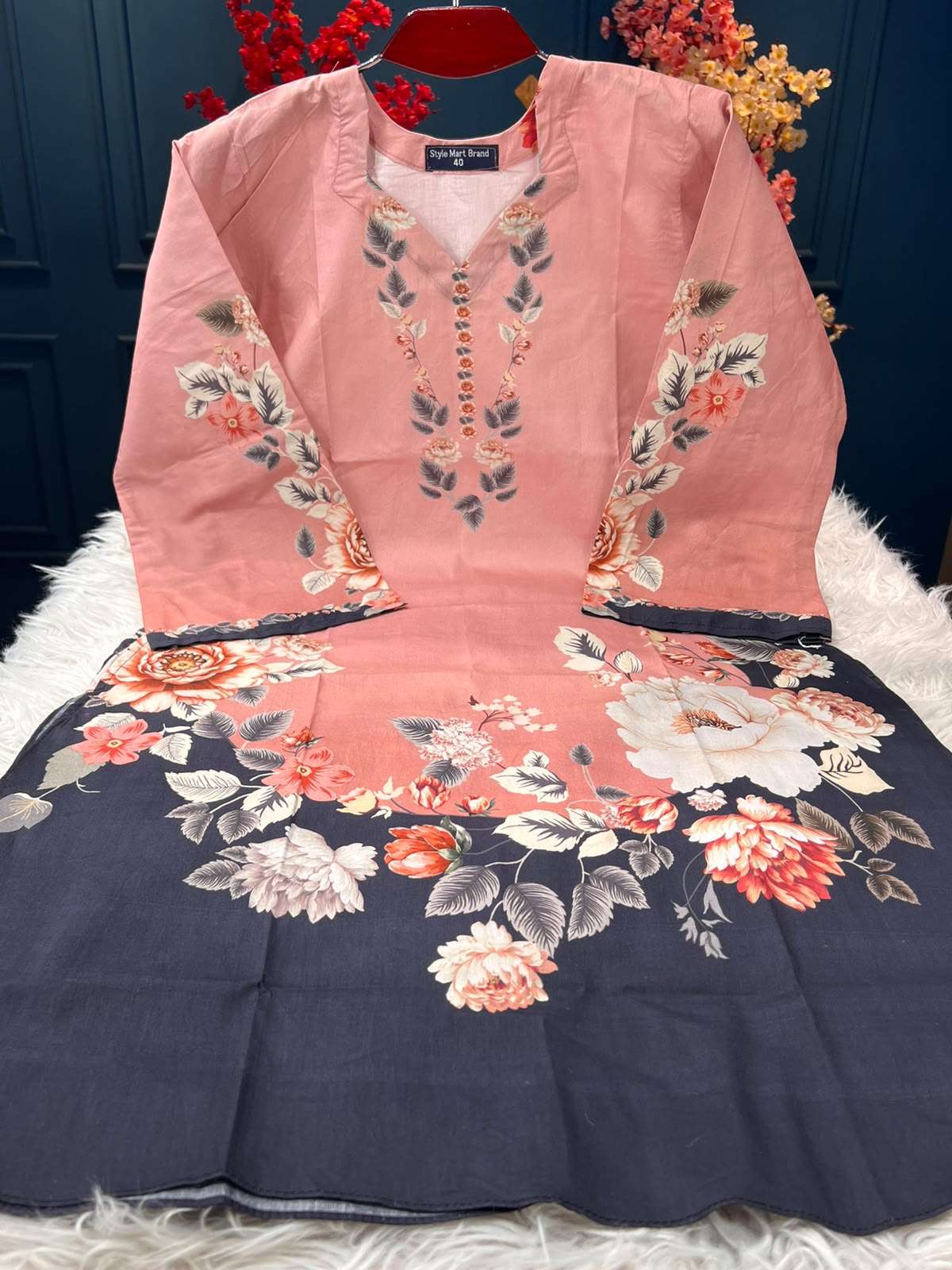 One Piece Peach Cotton Set - 499