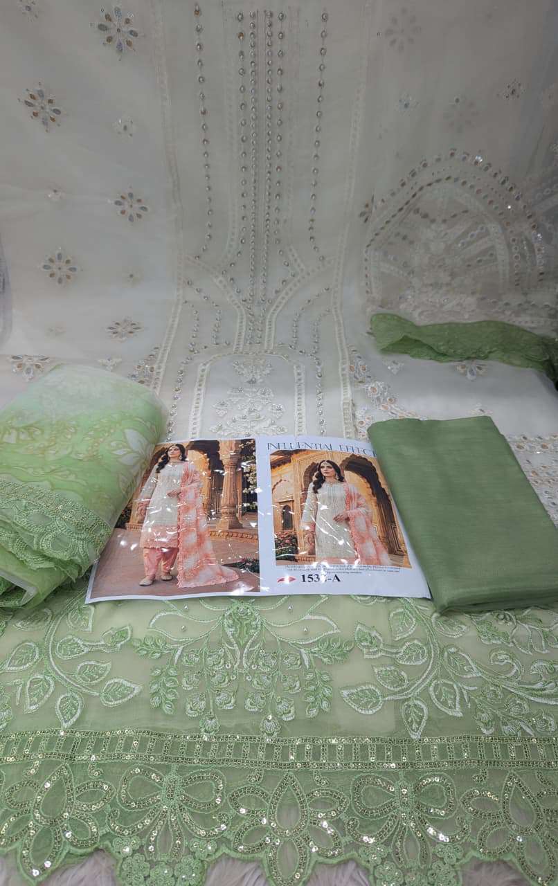 Pure Organza Unstitched Collection - 1800 Lemon Dupatta