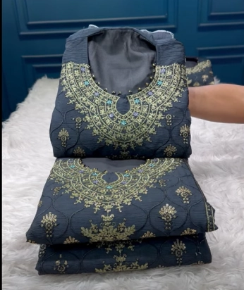 Inspired Unstitched Party collection - 1199 Levendar Dupatta