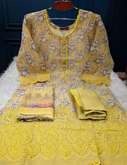 Classic Print Yolky Kameez - 999