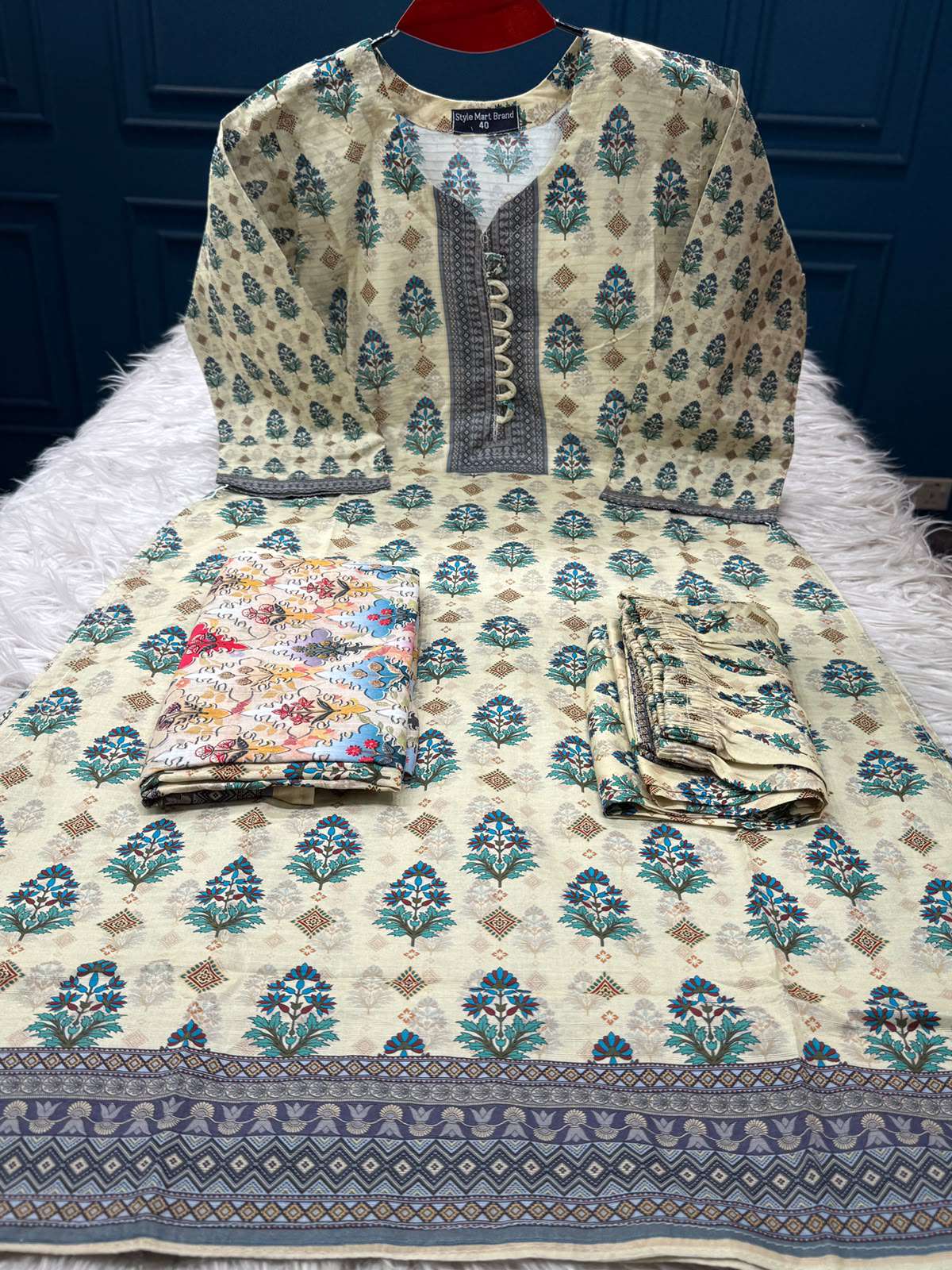 Vintage Style Stitched Slub Cotton Olive - 1250