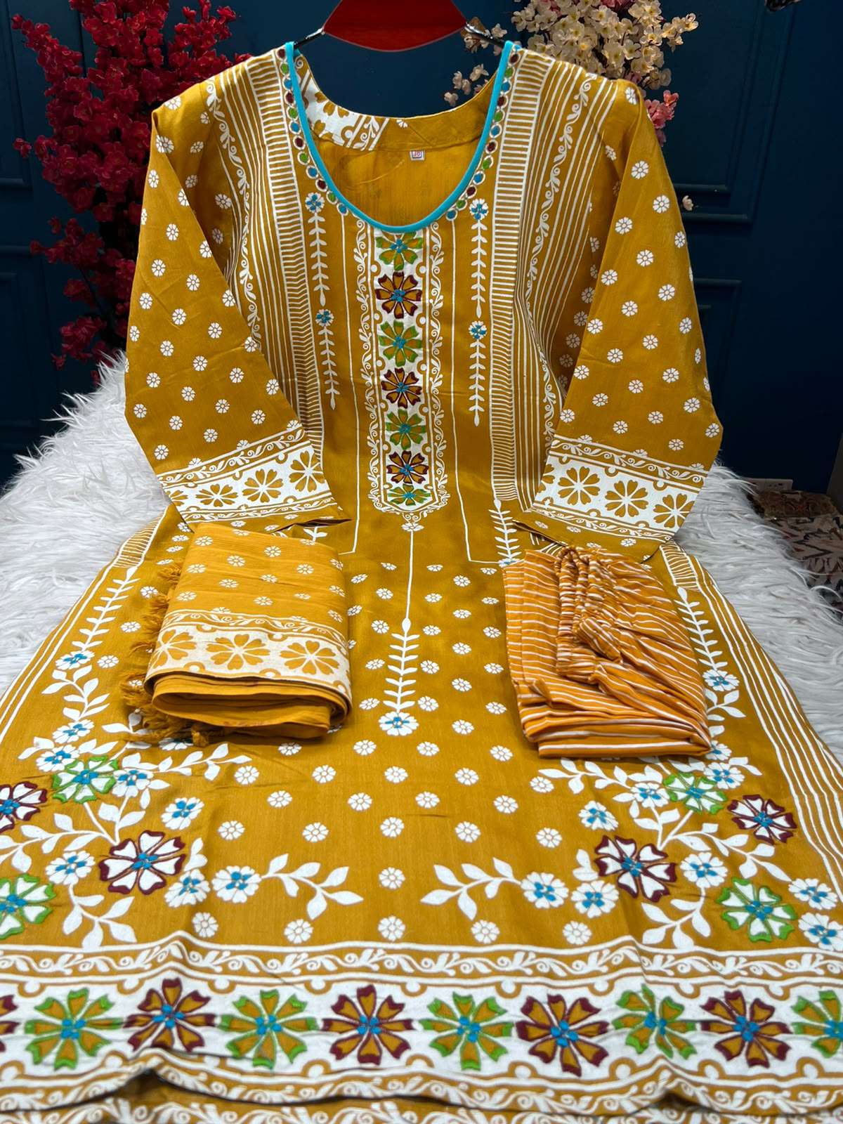 Chinigura Silk Stitched Collection - Mustard Yellow 1100