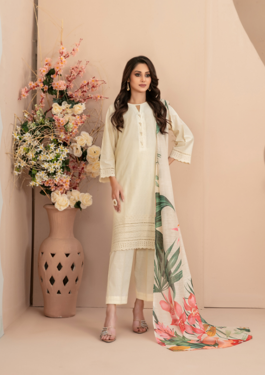 TAWAKKAL ( Aarizah ) Original Pakistani Stitched Collection White Colour