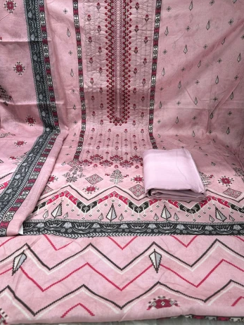 Premium Quality Unstitched Switch Cotton Gorgeous Collection - 1200 Baby Pink