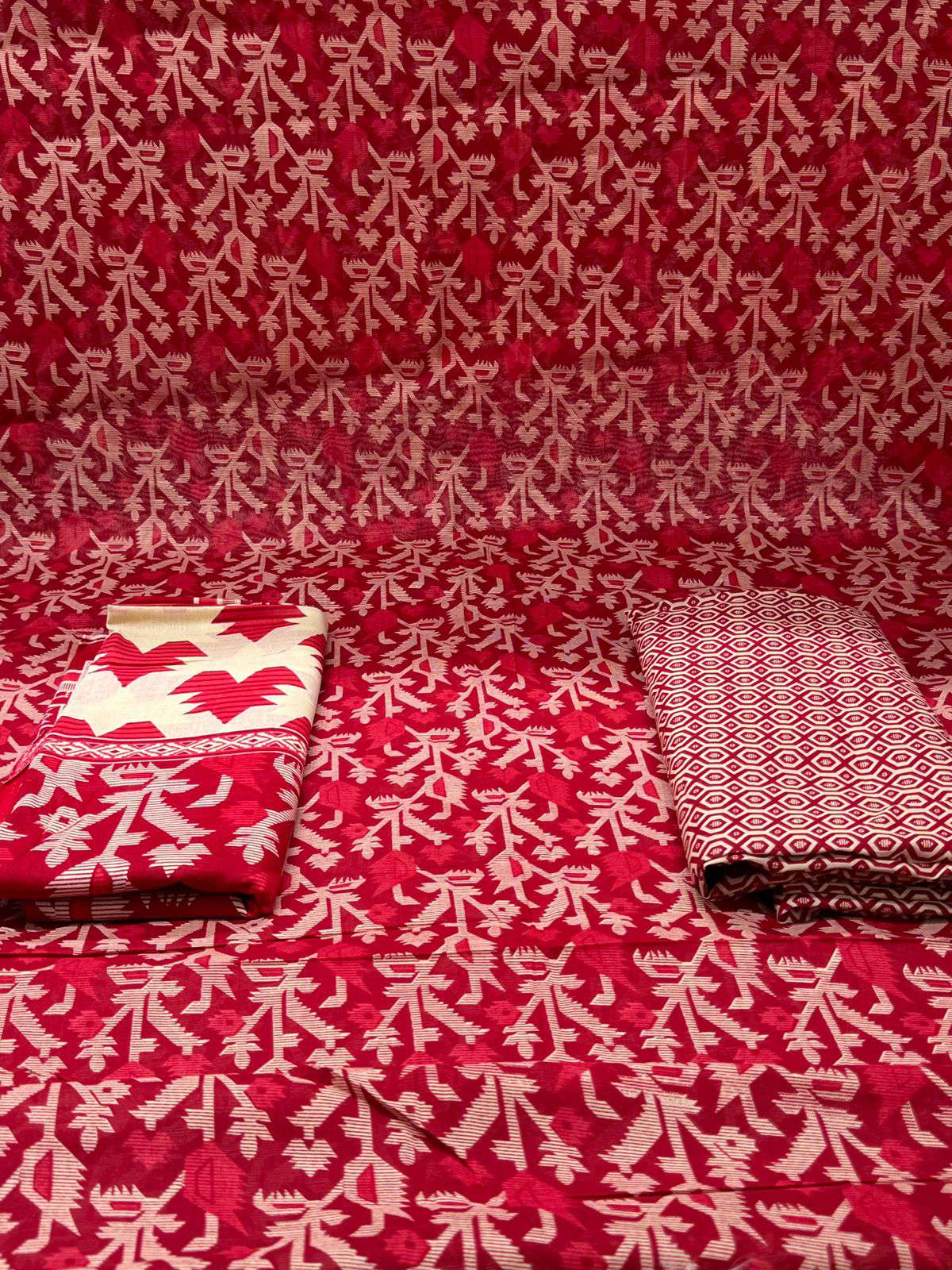 Vintage Style Slub Cotton Red - 999