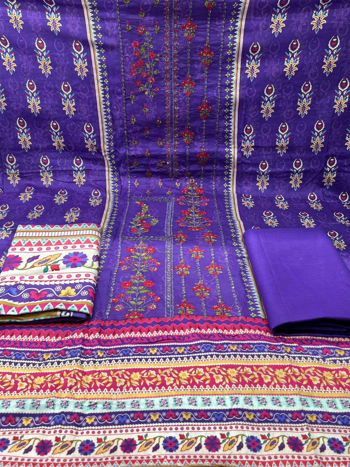 Premium Quality Unstitched Switch Cotton Gorgeous Collection - Beguni 1200