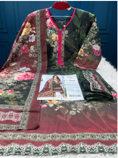 Charizma Pakistani Catalogue Printed Stitched Cotton Collection - 1150 Battle Green