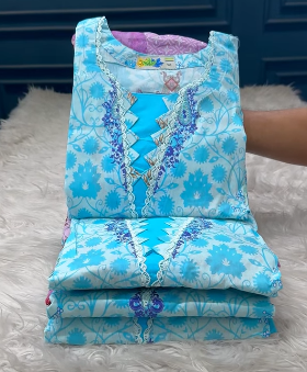 New Arraivals Premium Quality Stitched Cotton Collection - 999 Sky PAste