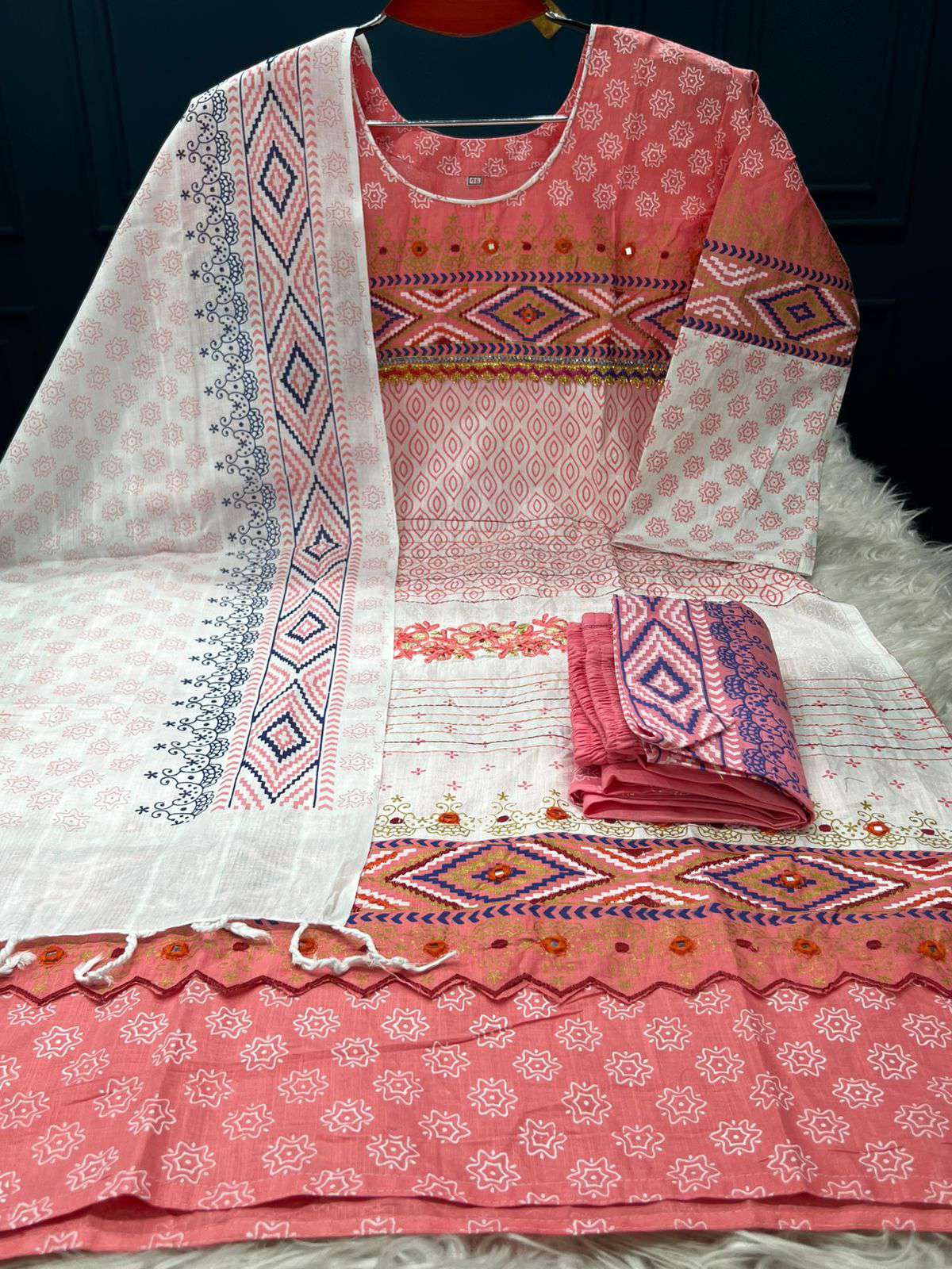 New Arraivals Premium Quality Stitched Slap Cotton Collection - 1150 PINK Colour