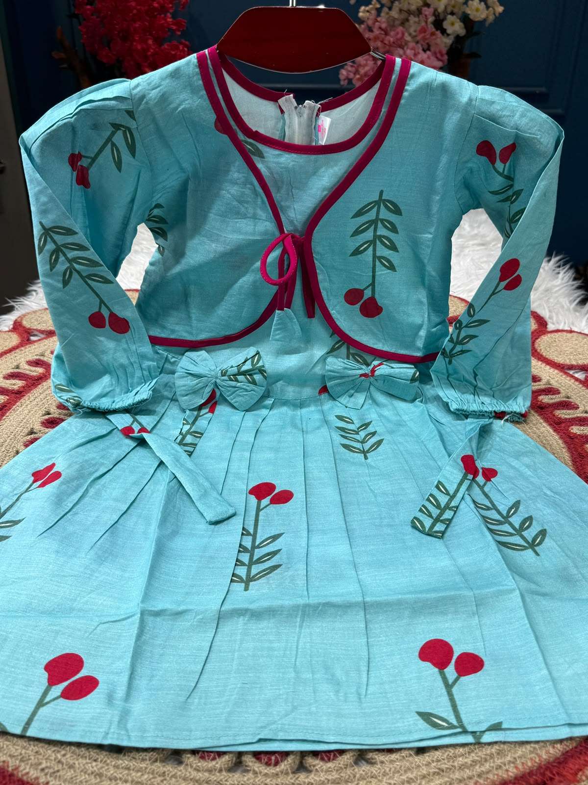 Angelic Baby Cherry Print Frock