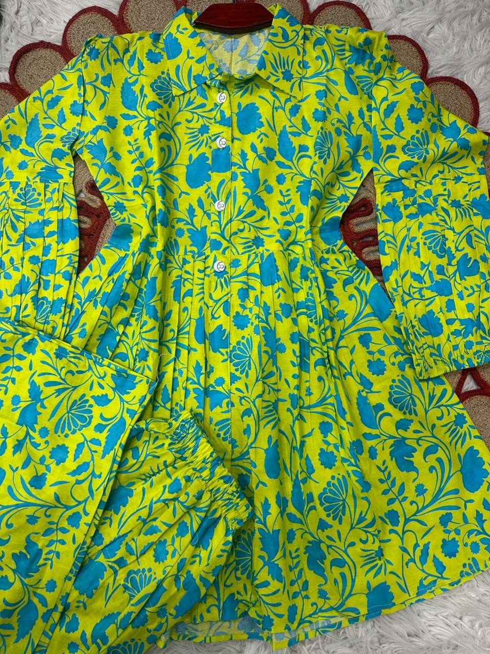 Stunning Lemon Green Two Piece Set - 750