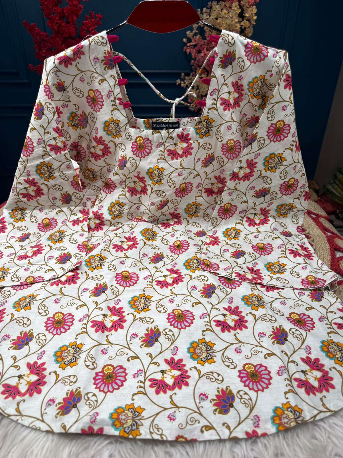 Stunning White Cotton Kurti - 450
