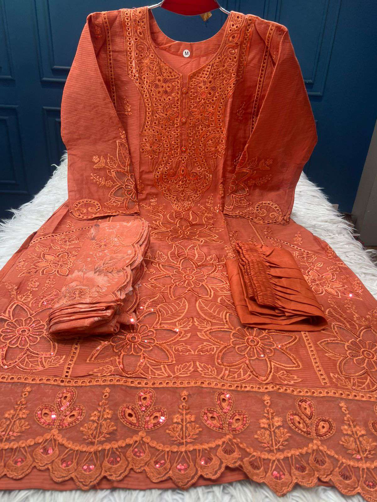 Fashionable Brick Salwar Kamiz - 2650
