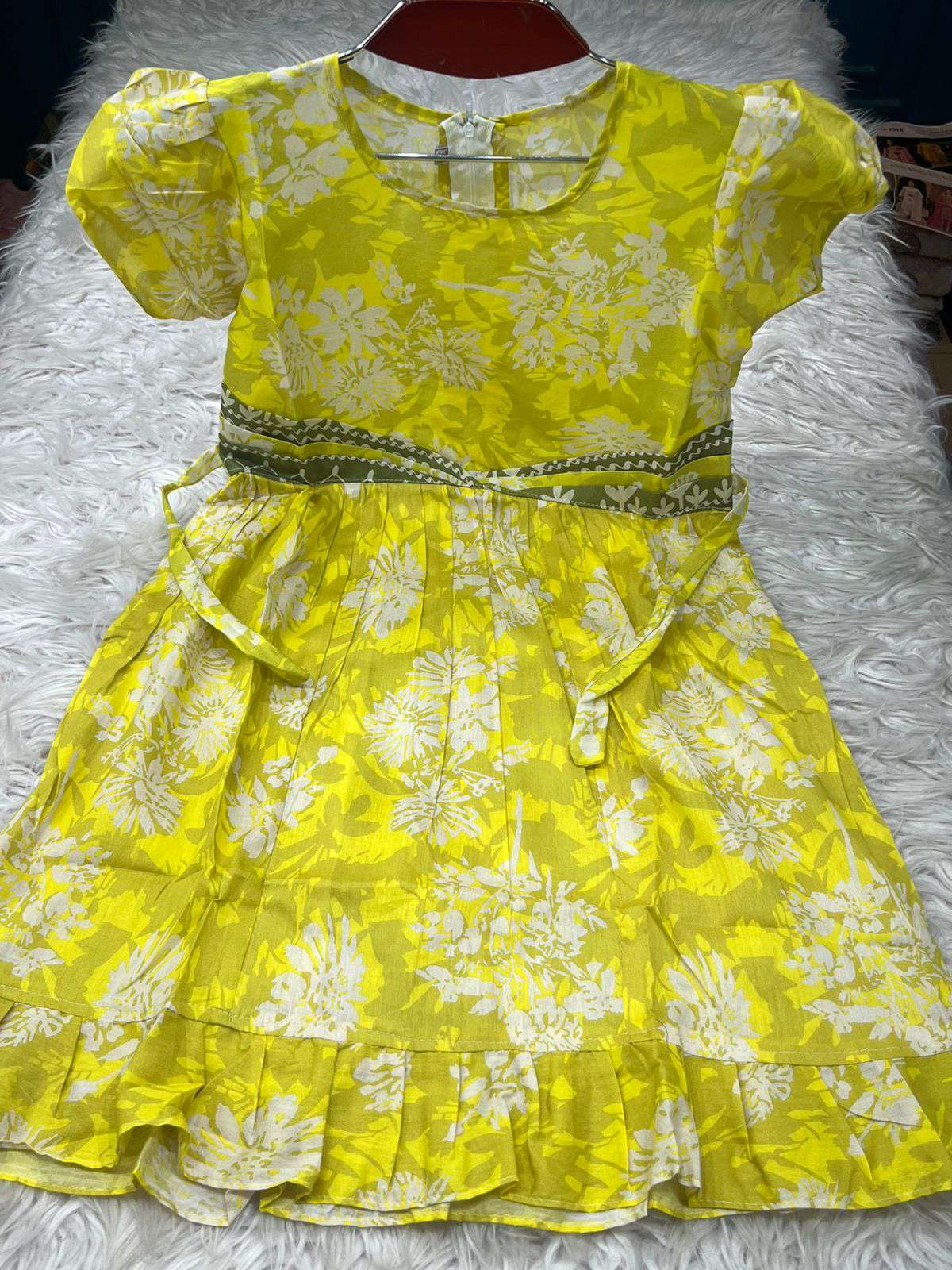 Summer Friendly Lime Baby Frock