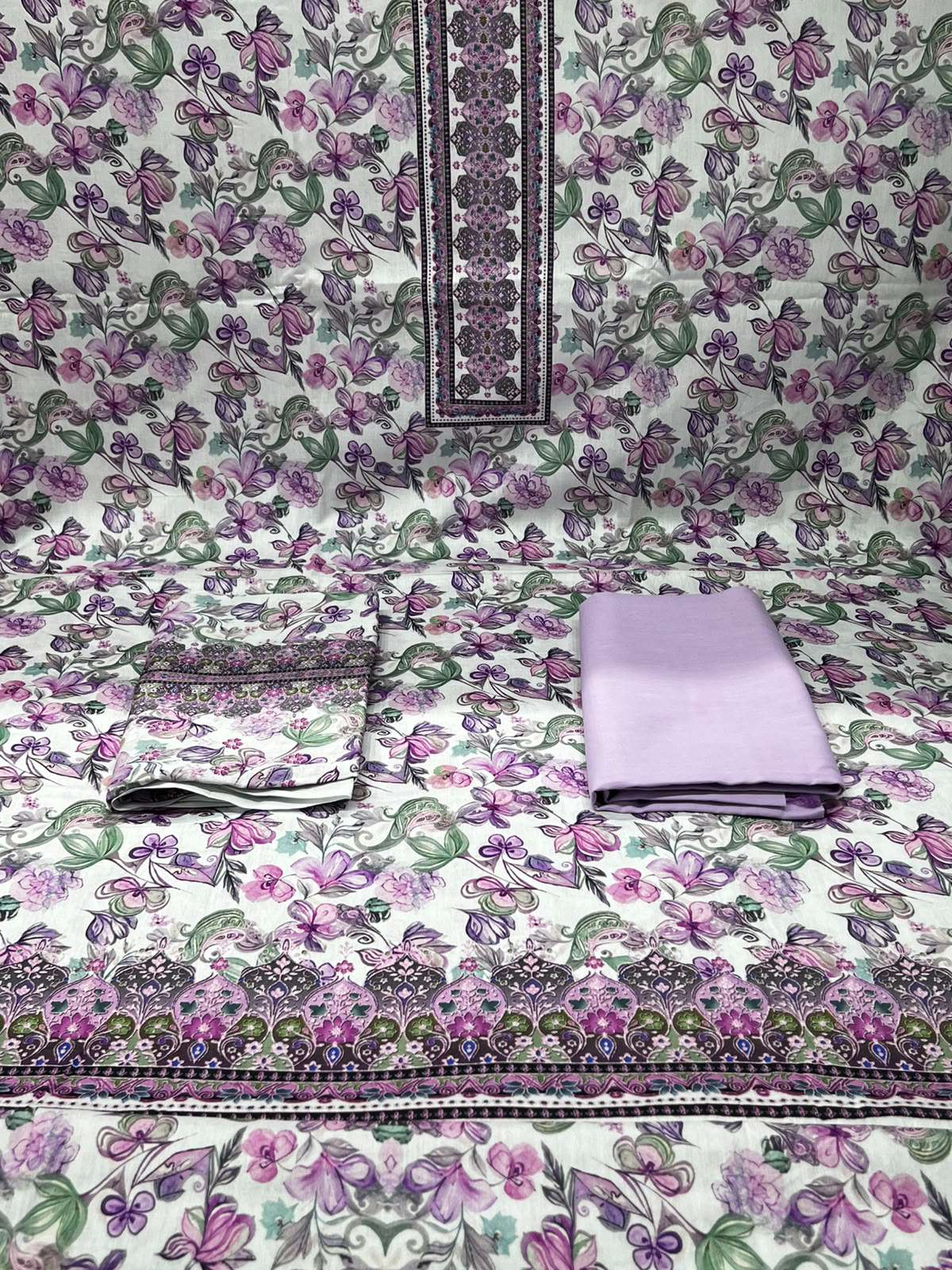 Joypuri Printed Unstitched - 850 Lavender
