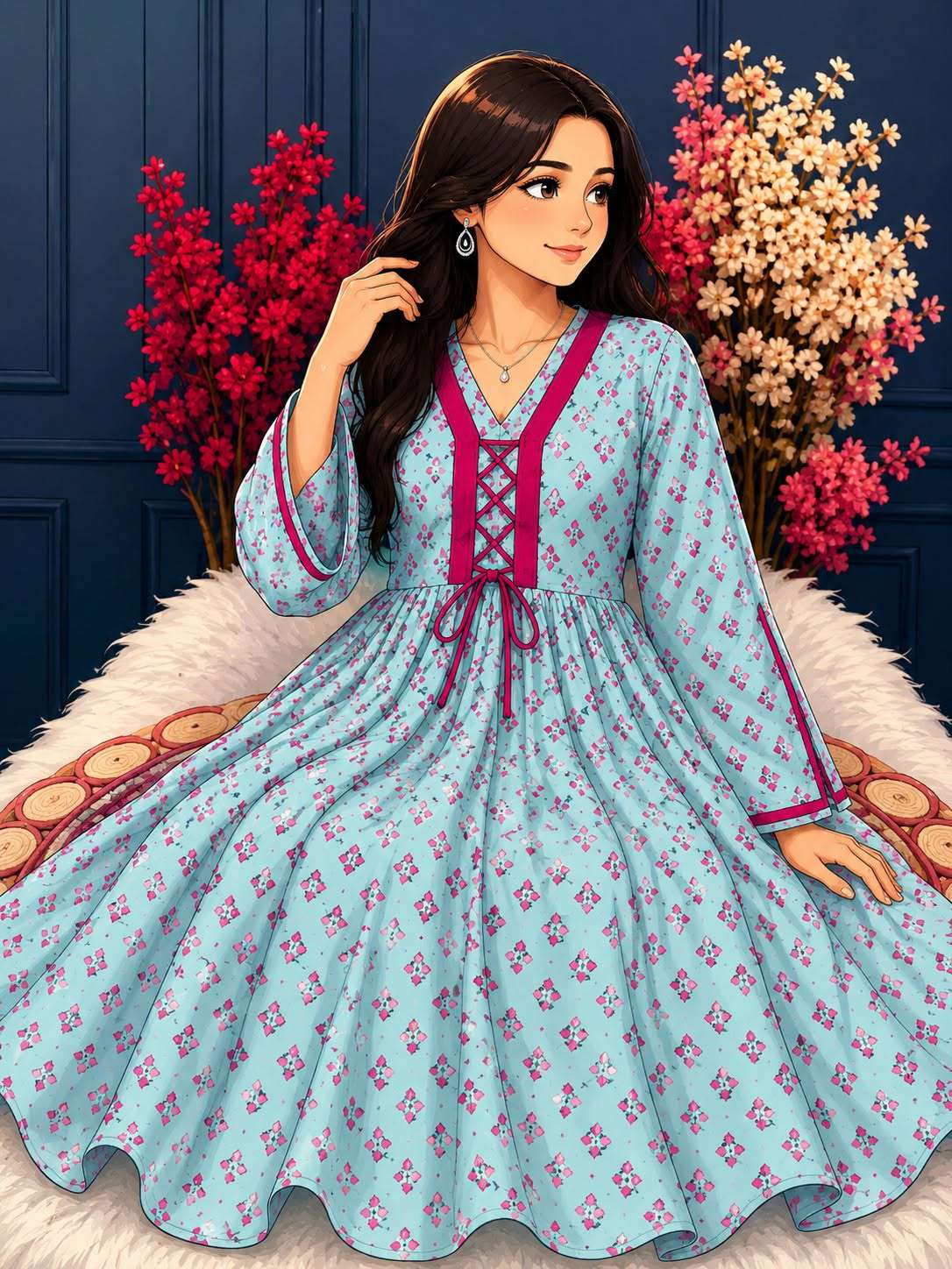 Cotton Long Kurti Paste - 550