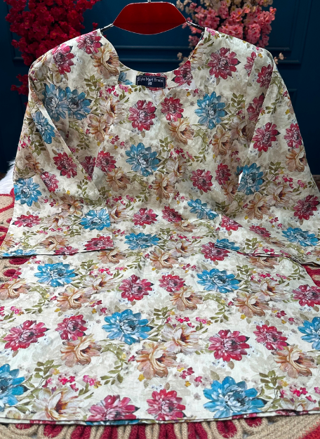 Stunning Vintage Biscuit Cotton Kurti - 450