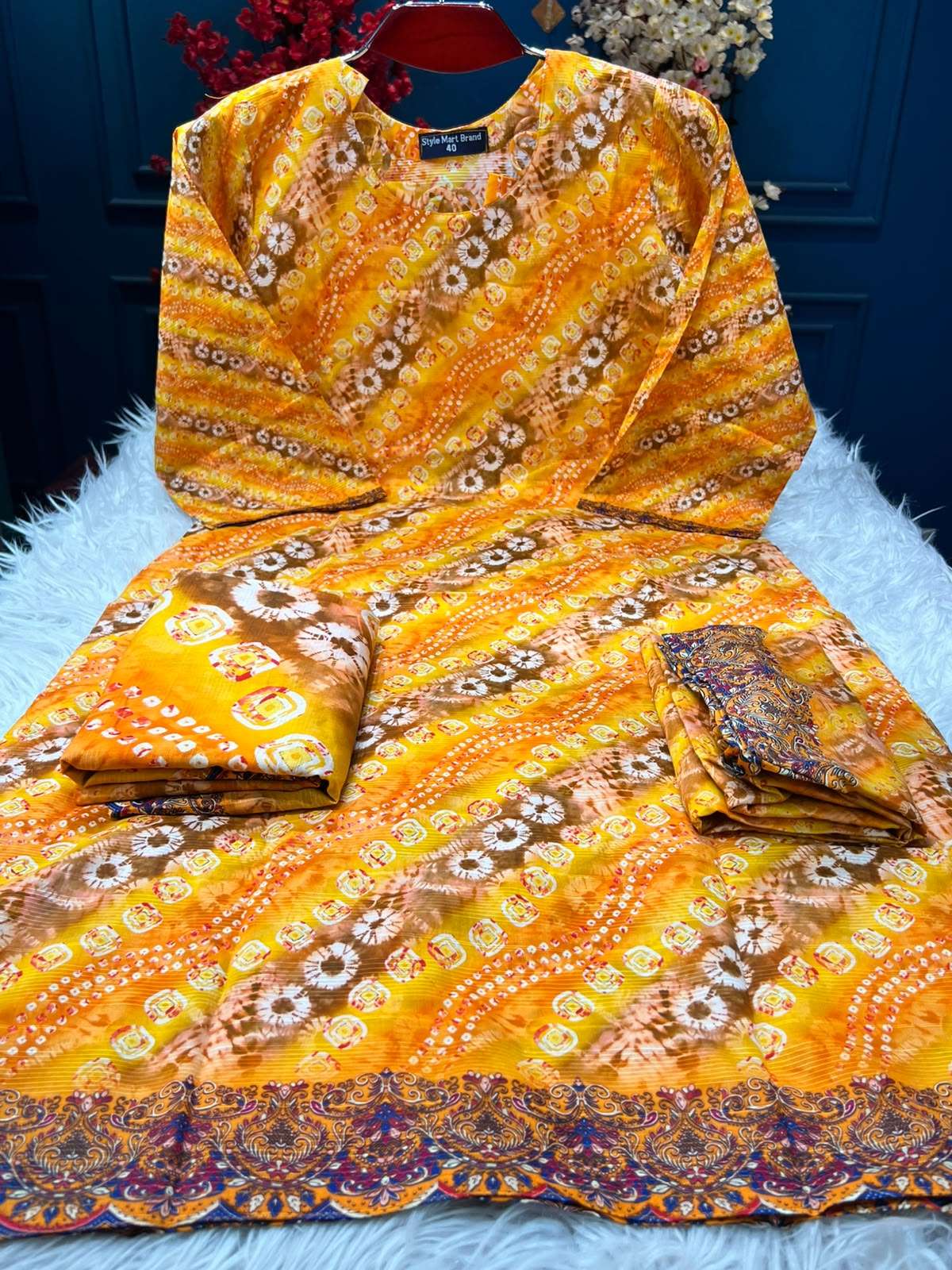 Fashionable Mustard Stitched Dress - 1350