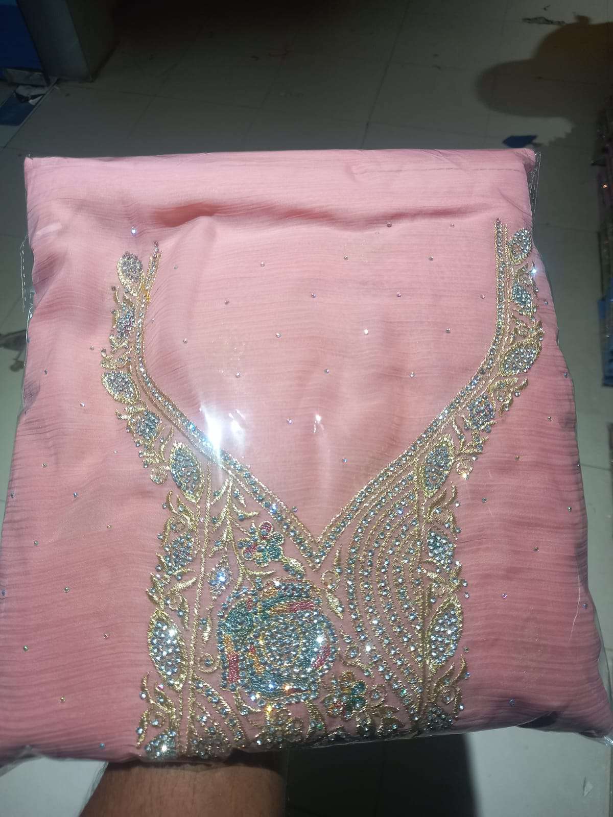 Exclusive Pakistani Inspired Kanchi Pure Unstitched Party Collection - Peach Colour 2500