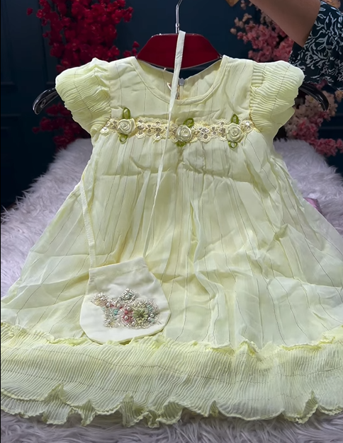 Adorable Yolk Party Baby Frock