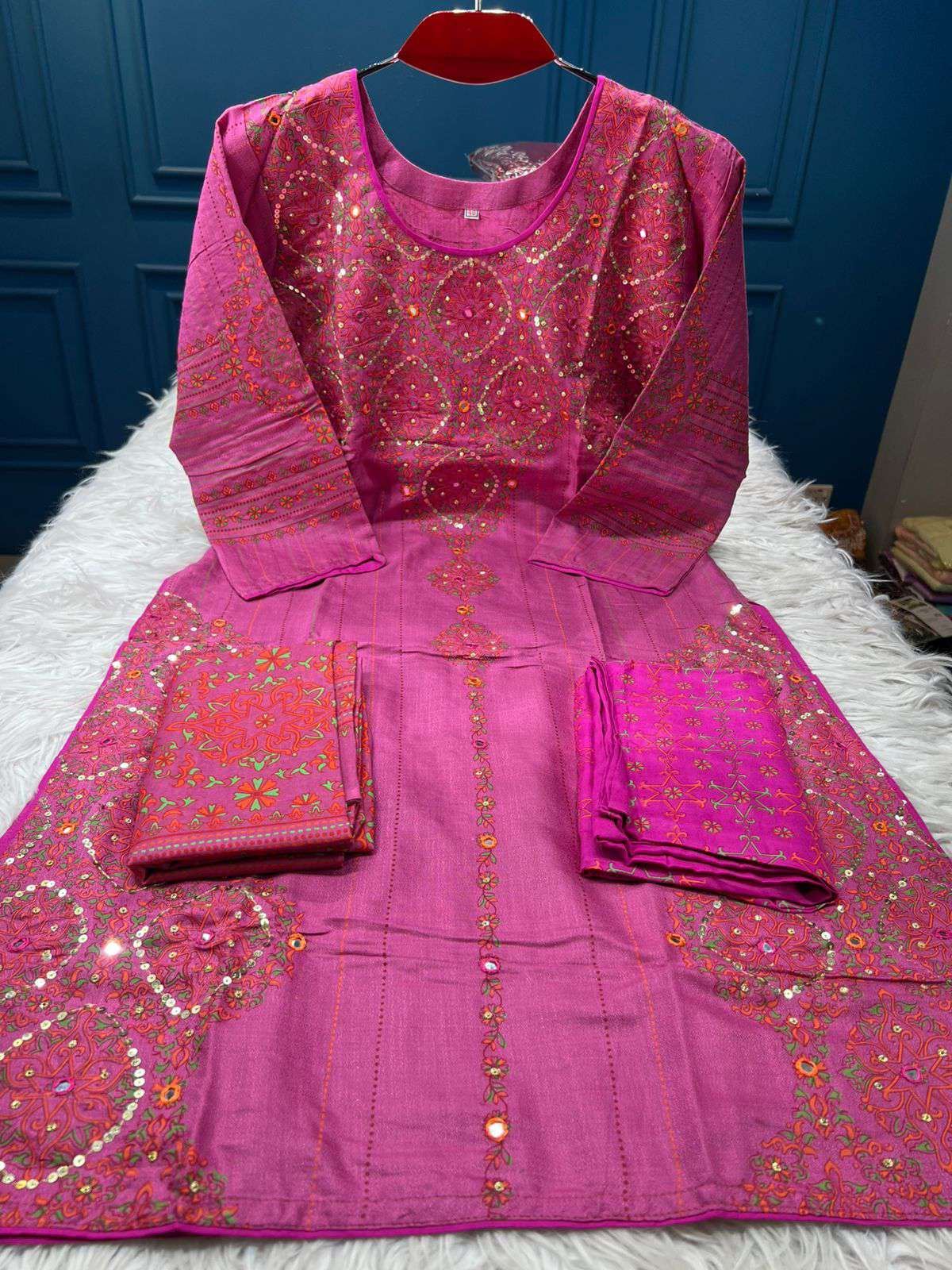 Chinigura Stitched Salwar Kamiz - Mejenta 1400