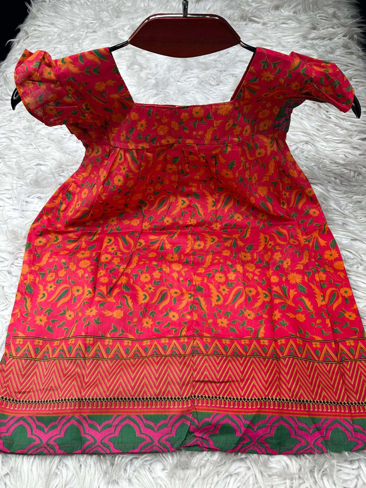 Orange Charizma Printed Baby Frock
