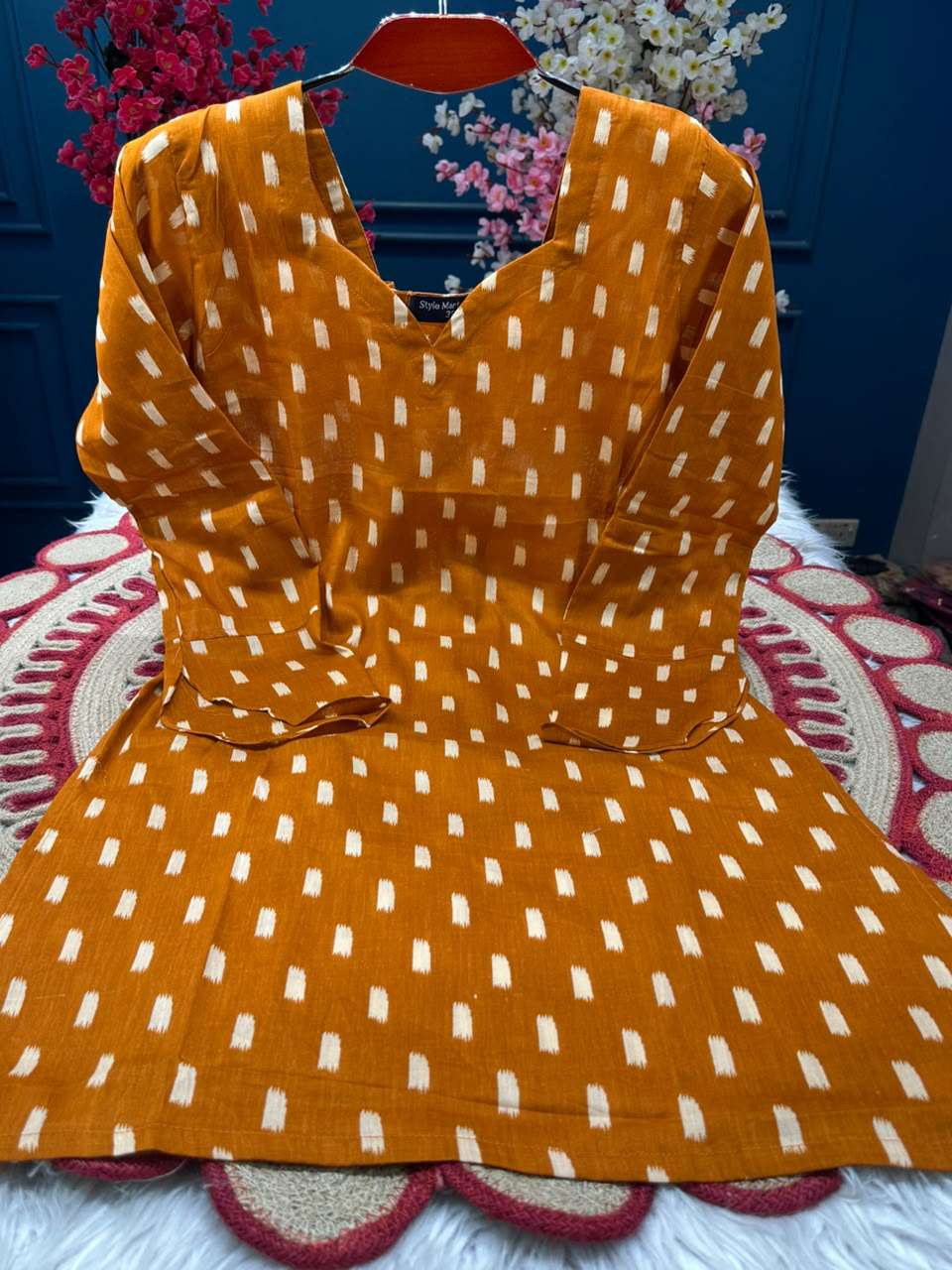 Stunning Mustard Cotton Kurti - 450