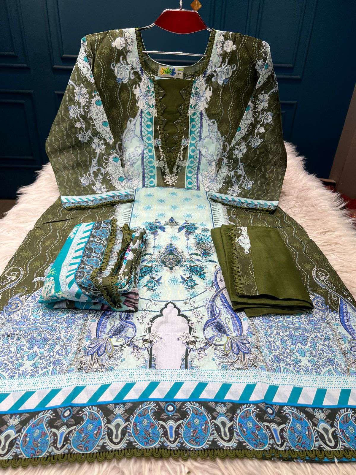 Boutiques Lawn Olive Cotton Wear