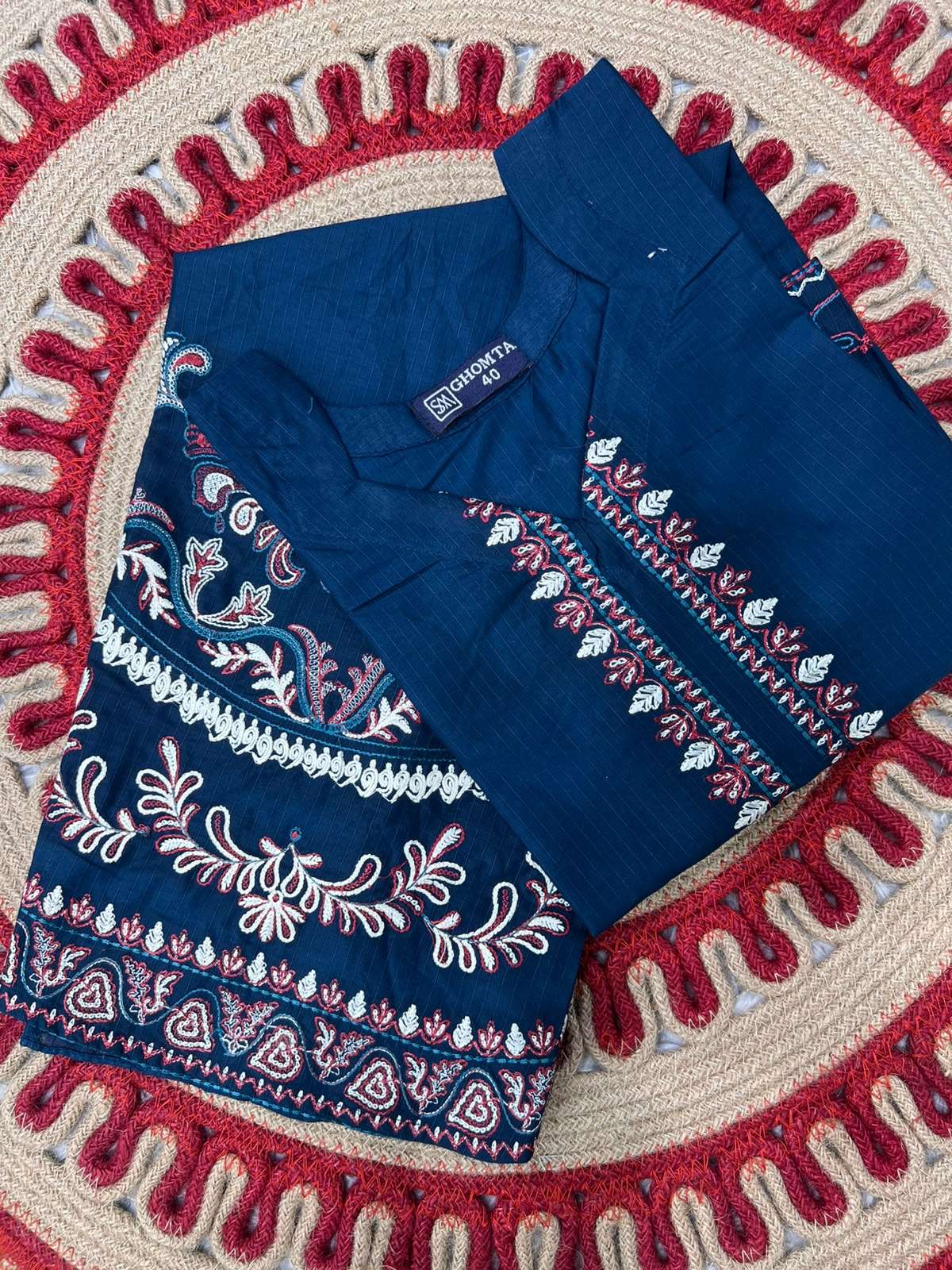 Teal Embroidered 2 piece Set - 1100