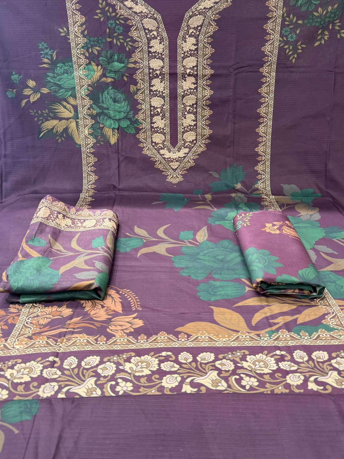 Crimson Purple Lawn Unstitched Dress - 1050
