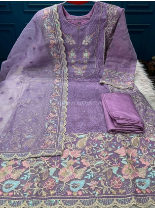 EID Exclusive Premium Quality Pakistani Quota Inspired Stitched Collection - 2500 Lavender