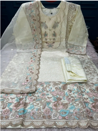 EID Exclusive Premium Quality Pakistani Quota Inspired Stitched Collection - 2500 OFF White