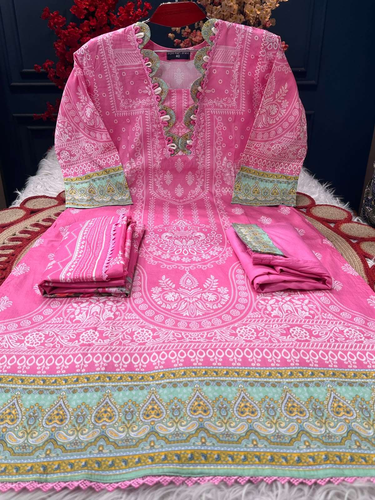 Gulabi Luxury Lawn Stitched Dress - 1100
