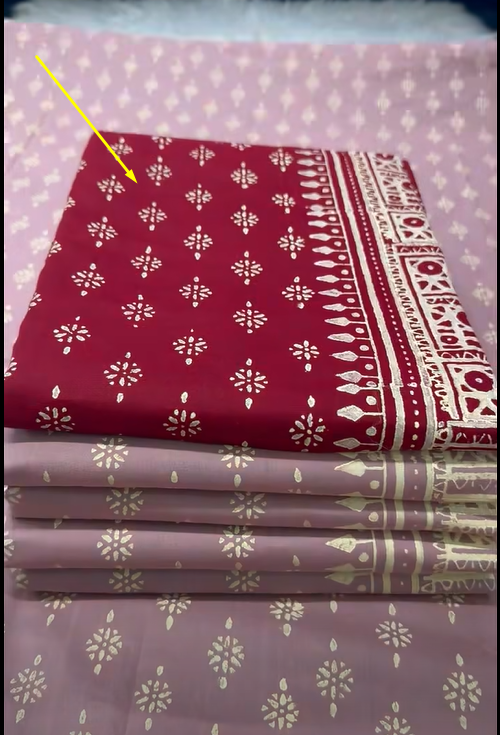 New Arrivals Vegetable Batik Unstitched Three Piece For Women - 1100 Maroon