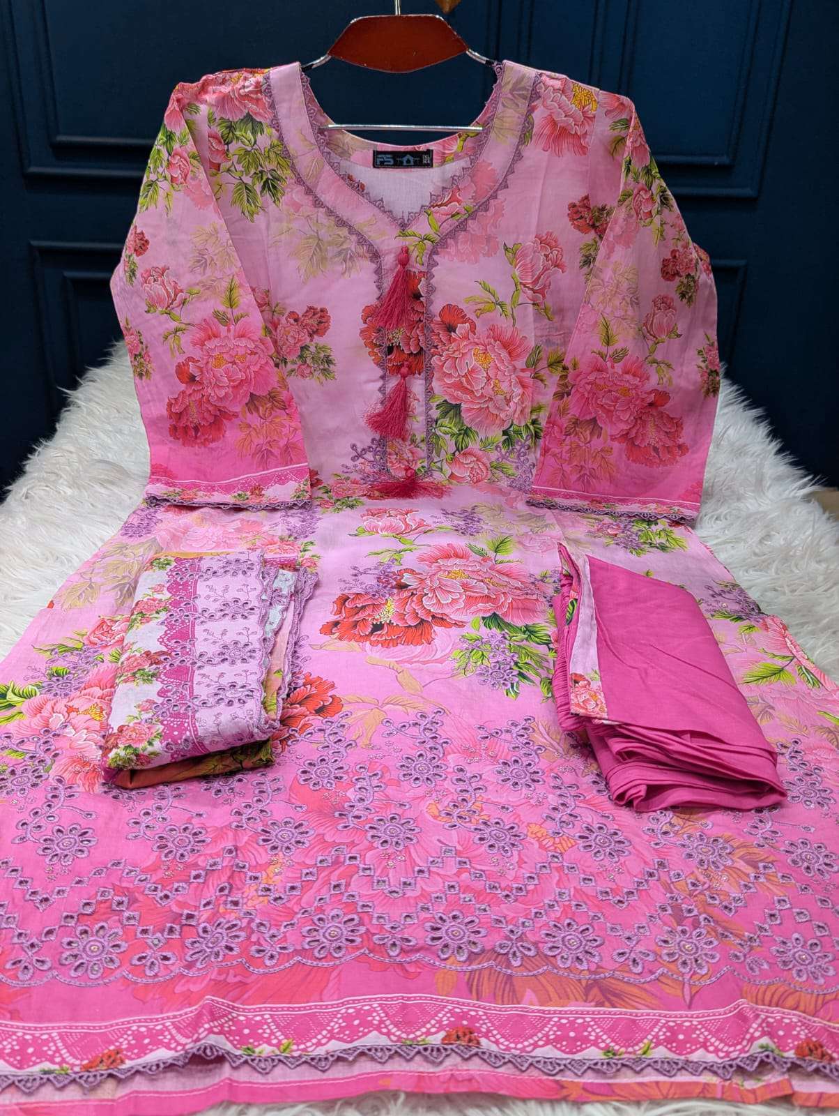 Classic Print Pink Magenta Salwar Kameez - 999