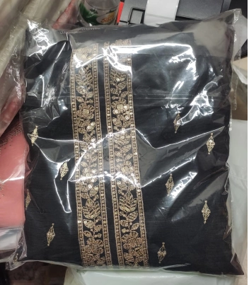 Premium Quality Original Boutiques Chinon Unstitched Party collection - 1199 Black